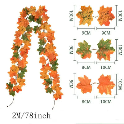 2m sztuczne liście klonu – jesienna girlanda