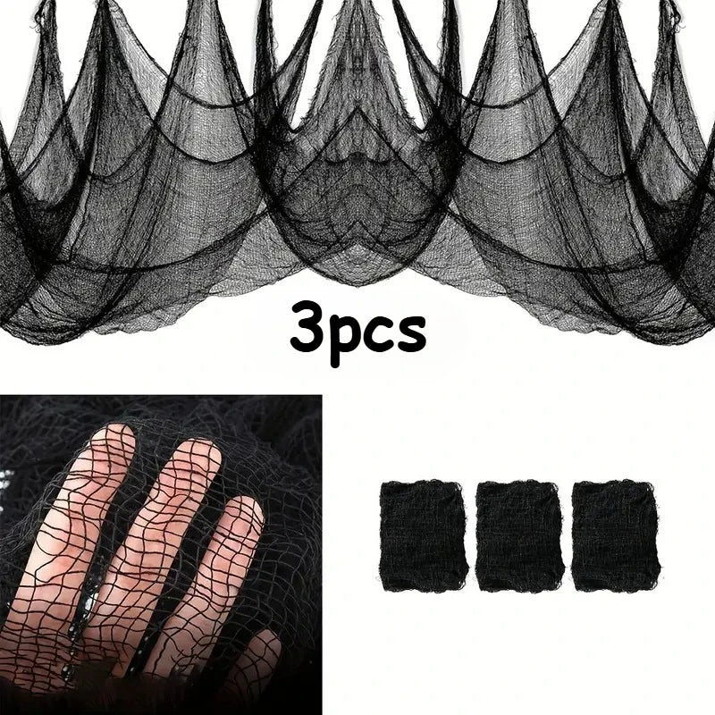 Czarna gaza dekoracyjna – Halloween