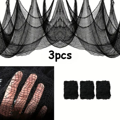 Czarna gaza dekoracyjna – Halloween