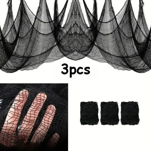 Czarna gaza dekoracyjna – Halloween