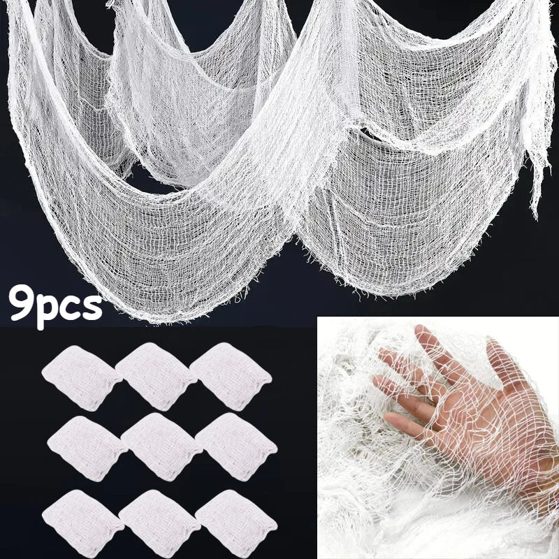 Czarna gaza dekoracyjna – Halloween