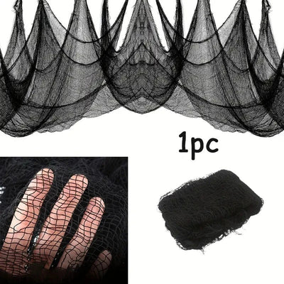 Czarna gaza dekoracyjna – Halloween