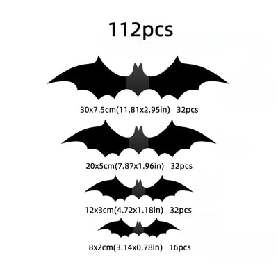 3D czarne naklejki nietoperze PVC