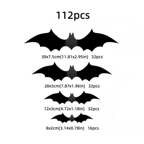 3D czarne naklejki nietoperze PVC