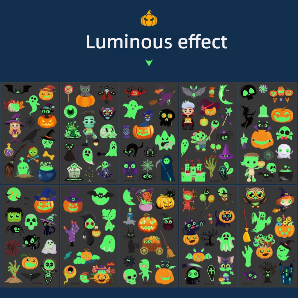 10 szt. tatuaże świecące dynie