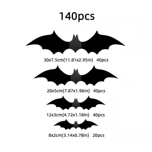 3D czarne naklejki nietoperze PVC