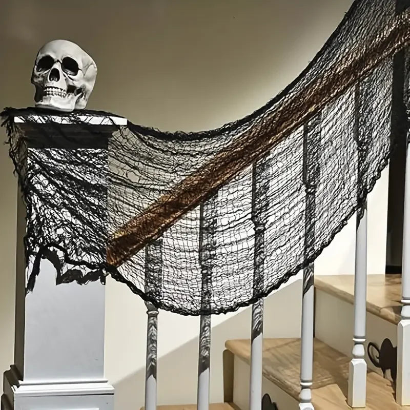 Czarna gaza dekoracyjna – Halloween