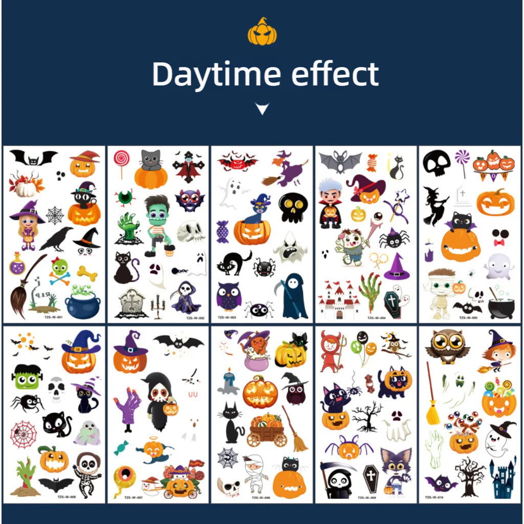 10 szt. tatuaże świecące dynie