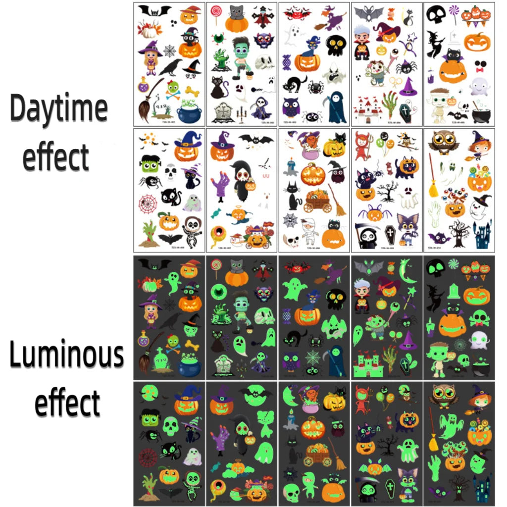 10 szt. tatuaże świecące dynie