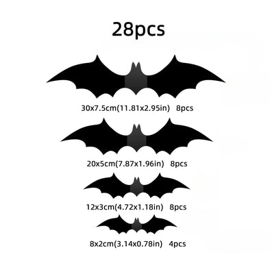 3D czarne naklejki nietoperze PVC