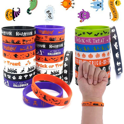 12/24 szt. silikonowe bransoletki Halloween