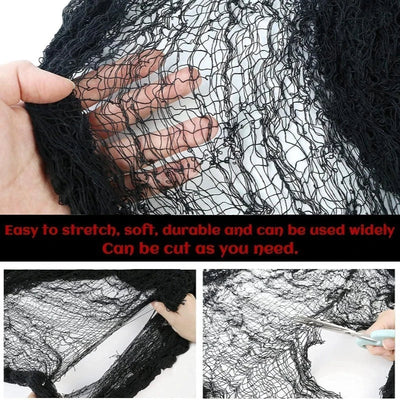 Czarna gaza dekoracyjna – Halloween