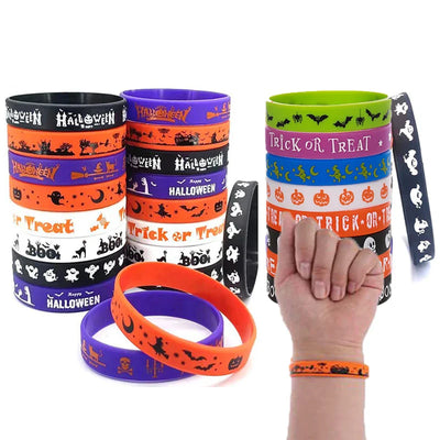 12/24 szt. silikonowe bransoletki Halloween